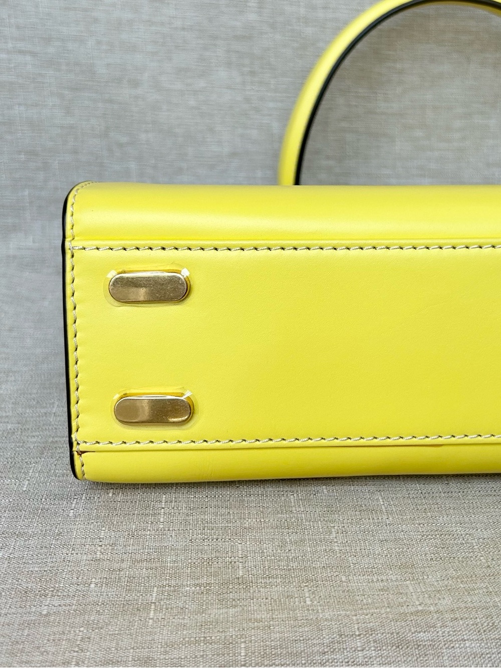 Tory Burch Lee Radziwill Electric Yellow Leather Satchel - Picture 11 of 16